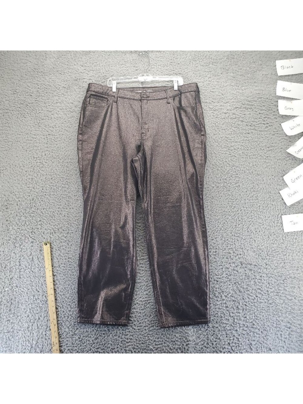 Old Navy Jeans Womens Size 18 Brown Shimmer High-Rise OG Loose Coated Denim